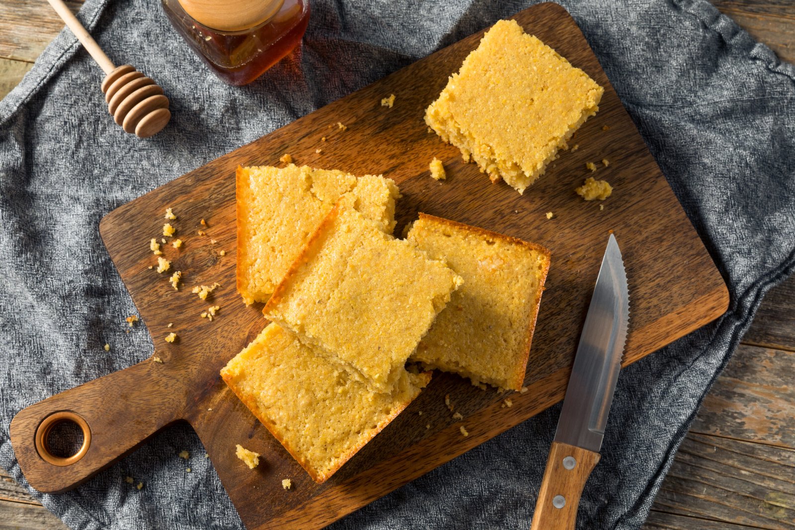 Soft and fluffy home-made cornmeal bread