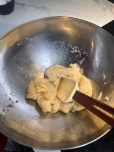 Dough getting cool down in a bowl.