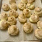 Baked Choux Pastry in the tray.